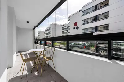 Balkon lub taras w obiekcie Białołęka Apt - 61m2, Parking&Balcony - by Rentujemy