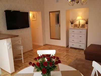 Telewizja i/lub zestaw kina domowego w obiekcie Warsaw Kredytowa Apartment