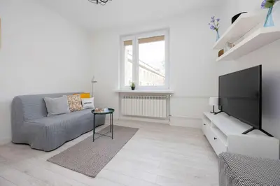 Telewizja i/lub zestaw kina domowego w obiekcie Chrzanowskiego 7 Bright Pet Friendly Apartment by Noclegi Renters