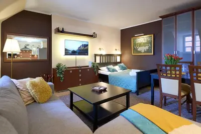 Część wypoczynkowa w obiekcie Old Town Vibe Premium Apartment Studio