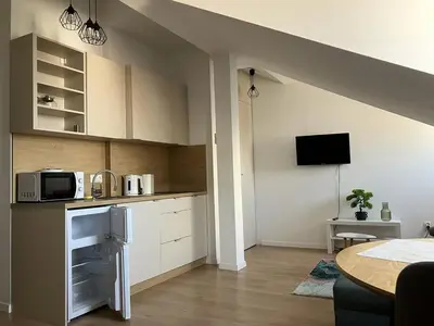 Kuchnia lub aneks kuchenny w obiekcie Cozy Apartment Penthouse Praga Kamionek