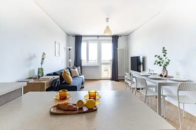Część wypoczynkowa w obiekcie Grójecka 14a SuperApart z balkonem na Ochocie