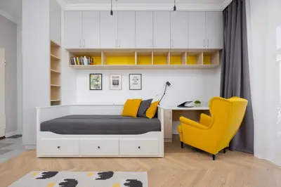 Część wypoczynkowa w obiekcie Targowa Bright Studio Close to PGE by Noclegi Renters