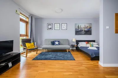 Telewizja i/lub zestaw kina domowego w obiekcie Studio close to Westfield Arkadia by P&O