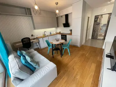 Część wypoczynkowa w obiekcie Cybernetyki Prime Apartment