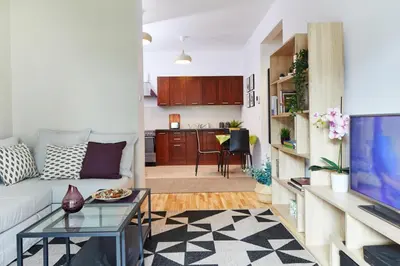 Część wypoczynkowa w obiekcie Modern Żoliborz Lux apartment near City Center with Parking and Garden