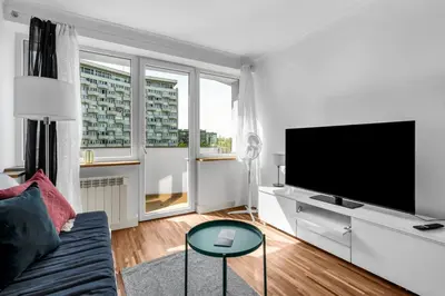Telewizja i/lub zestaw kina domowego w obiekcie Powiśle Apt - 8th Floor, Balcony - by Rentujemy