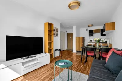 Telewizja i/lub zestaw kina domowego w obiekcie Powiśle Apt - 8th Floor, Balcony - by Rentujemy