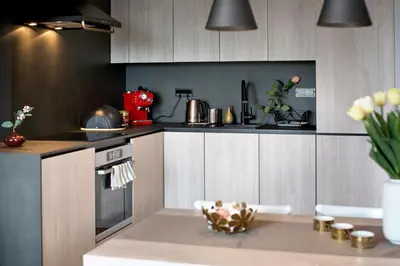 Kuchnia lub aneks kuchenny w obiekcie One Bedroom Apartment Żupnicza Street
