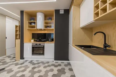 Kuchnia lub aneks kuchenny w obiekcie One Bedroom Apartment Cybernetyki Street