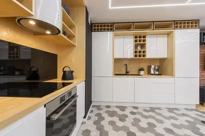 Kuchnia lub aneks kuchenny w obiekcie One Bedroom Apartment Cybernetyki Street