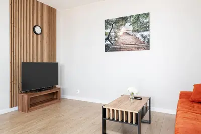 Telewizja i/lub zestaw kina domowego w obiekcie RentPlanet - Apartament Ulrychów