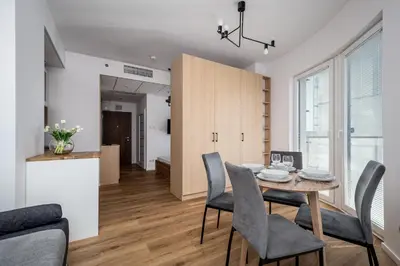Część wypoczynkowa w obiekcie Kasprzaka 29 I Wola Tower I Apartament Rodzinny I By Perfect Apart