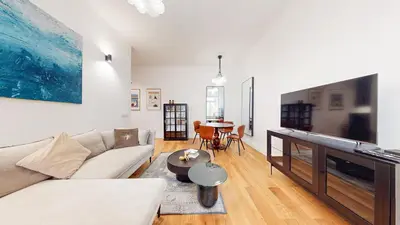 Telewizja i/lub zestaw kina domowego w obiekcie Apartament na Hożej