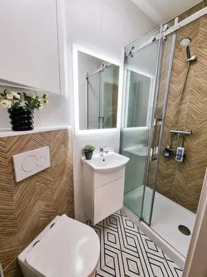 Łazienka w obiekcie Central Park Krochmalna Atelier, Rondo ONZ Metro