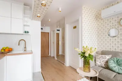 Kuchnia lub aneks kuchenny w obiekcie Prestige Central Suite with a living room, air conditiong, balcony & the view on Palace