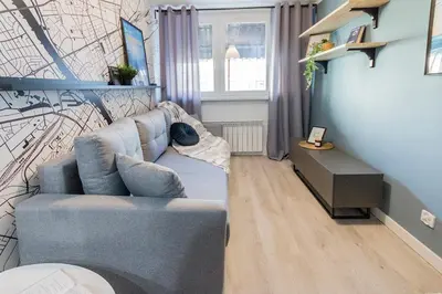Część wypoczynkowa w obiekcie Close-Urban Chic - Ogrodowa Residence Cozy Studio in Central Warsaw