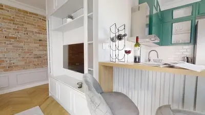 Kuchnia lub aneks kuchenny w obiekcie 'Bednarska' Fryderyk Apartment