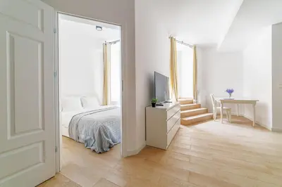 Łóżko lub łóżka w pokoju w obiekcie 2-pokojowy Apartament Centrum