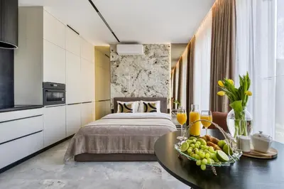 Łóżko lub łóżka w pokoju w obiekcie Chronos Luxury Apartments