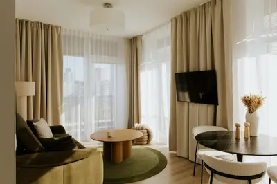Telewizja i/lub zestaw kina domowego w obiekcie NEW! Apartament Krochmalna 61 - Browary Warszawskie