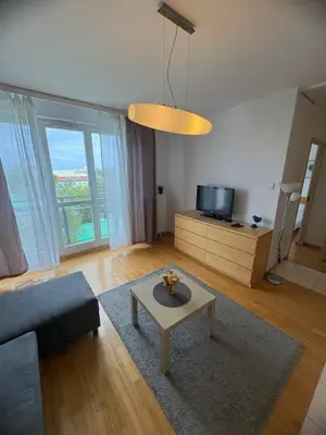 Telewizja i/lub zestaw kina domowego w obiekcie Murano Apartaments Elektoralna 12A