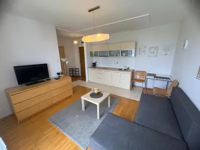Telewizja i/lub zestaw kina domowego w obiekcie Murano Apartaments Elektoralna 12A