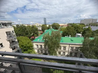 Widok na miasto Warszawa z tego apartamentu