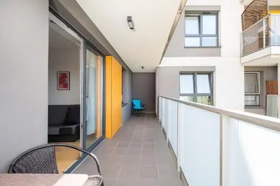 Balkon lub taras w obiekcie Ursynów Romera Chic Apartment by BookingHost