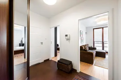 Część wypoczynkowa w obiekcie Mokotów Sunlight Apartment by BookingHost