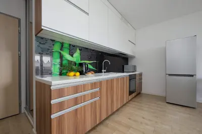 Kuchnia lub aneks kuchenny w obiekcie Modern Apartment in Warsaw with Underground Parking by Noclegi Renters