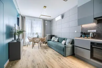 Kuchnia lub aneks kuchenny w obiekcie Family & Business Elegant Apartments Grzybowska 37 Centrum, PARKING, Wi-Fi, Netflix