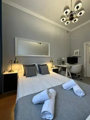 Łóżko lub łóżka w pokoju w obiekcie Apartament Warsaw Old Town Plac Zamkowy 15-19