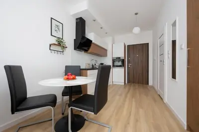 Kuchnia lub aneks kuchenny w obiekcie Fabulous Studio close to Paley and Medicover with courtyard view