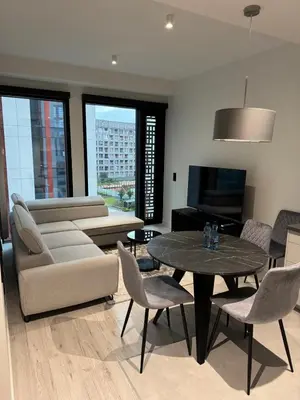 Część wypoczynkowa w obiekcie Towarowa Towers Apartment