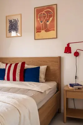 Łóżko lub łóżka w pokoju w obiekcie Malmö Family Apartment by VAYA STAYS