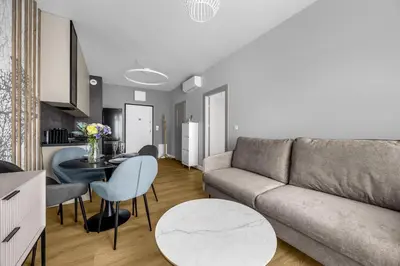 Część wypoczynkowa w obiekcie Ochota Apt - Parking, Balcony, AC - by Rentujemy