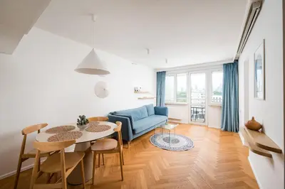 Część wypoczynkowa w obiekcie Solec Powiśle Deluxe Apartment by BookingHost