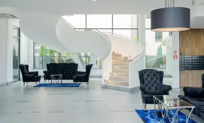 Część wypoczynkowa w obiekcie Rose Studio Ursynow King Bed Terrace