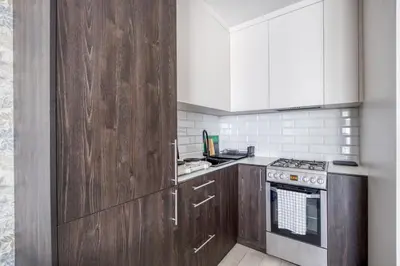 Kuchnia lub aneks kuchenny w obiekcie Powiśle Skyview Apartment