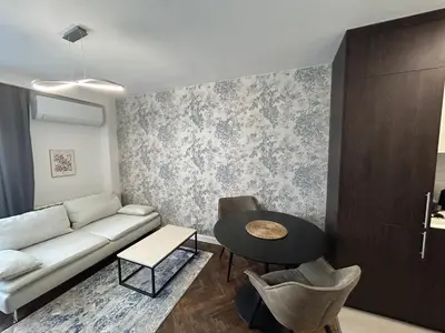 Część wypoczynkowa w obiekcie Powiśle Skyview Apartment