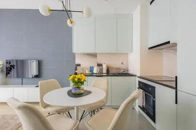 Kuchnia lub aneks kuchenny w obiekcie Towarowa Tower Apartment, Free Parking