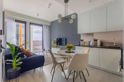 Kuchnia lub aneks kuchenny w obiekcie Towarowa Tower Apartment, Free Parking
