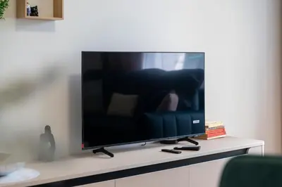 Telewizja i/lub zestaw kina domowego w obiekcie Nerudy Comfy Living Apartment by Bookinghost