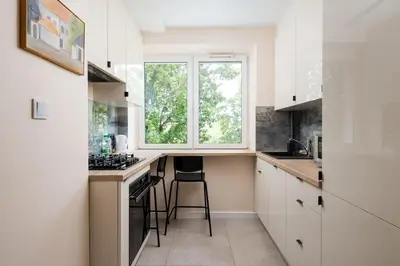 Kuchnia lub aneks kuchenny w obiekcie Aleja Waszyngtona Chic Apartment by BookingHost