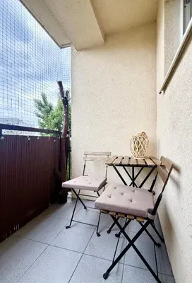 Balkon lub taras w obiekcie Cozy Apartment PGE Stadium