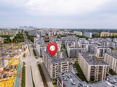 Widok na miasto Warszawa z tego apartamentu