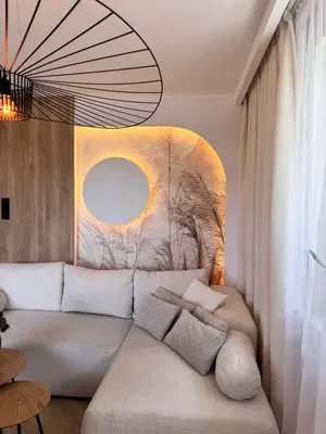 Część wypoczynkowa w obiekcie Family & Business Apartments PREMIUM SPA No 3 - 2 Bedroom with Private Jacuzzi, Balcony, Parking