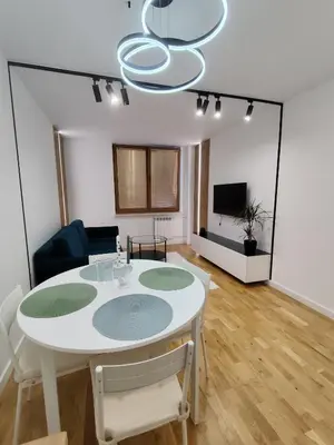 Część wypoczynkowa w obiekcie Mieszkanie Konduktorska 1a