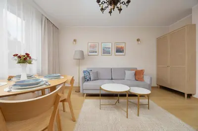 Część wypoczynkowa w obiekcie Perfectly Located Exceptional Apartment in Warsaw by Noclegi Renters